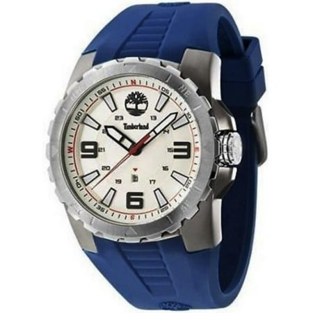 Dial Blue Rubber Band - TBL14478JSUS07P Men's Blue Rubber Band With Beige Dial Watch NWT