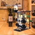 thumbnail image 3 of Wine Rack with Glass Holder, Countertop Wine Rack, Wooden Wine Holder with Tray, Perfect for Home Decor & Kitchen Storage Rack etc (Hold 6 Bottles and 2 Glasses ), 3 of 7
