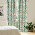 thumbnail image 2 of Ambesonne Floral Curtains, Clover Vivid Design, Pair of 28"x84", Red Turquoise Yellow, 2 of 5