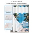 thumbnail image 2 of No Hook Cloth Fabric Shower Curtain with Snap in Liner, Summer Beach Coastal Waterproof Shower Curtains Set with See Through Top Window, Blue Sea Ocean Landscape Hawaii Bath Curtains Shower 72"x78", 2 of 6