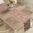 thumbnail image 2 of Ambesonne Orient Table Runner & Placemats, Oriental Flower Paisley Boho, Placemat 4 pcs + Runner 12"x72", Coral Cadet Blue Cream, 2 of 2
