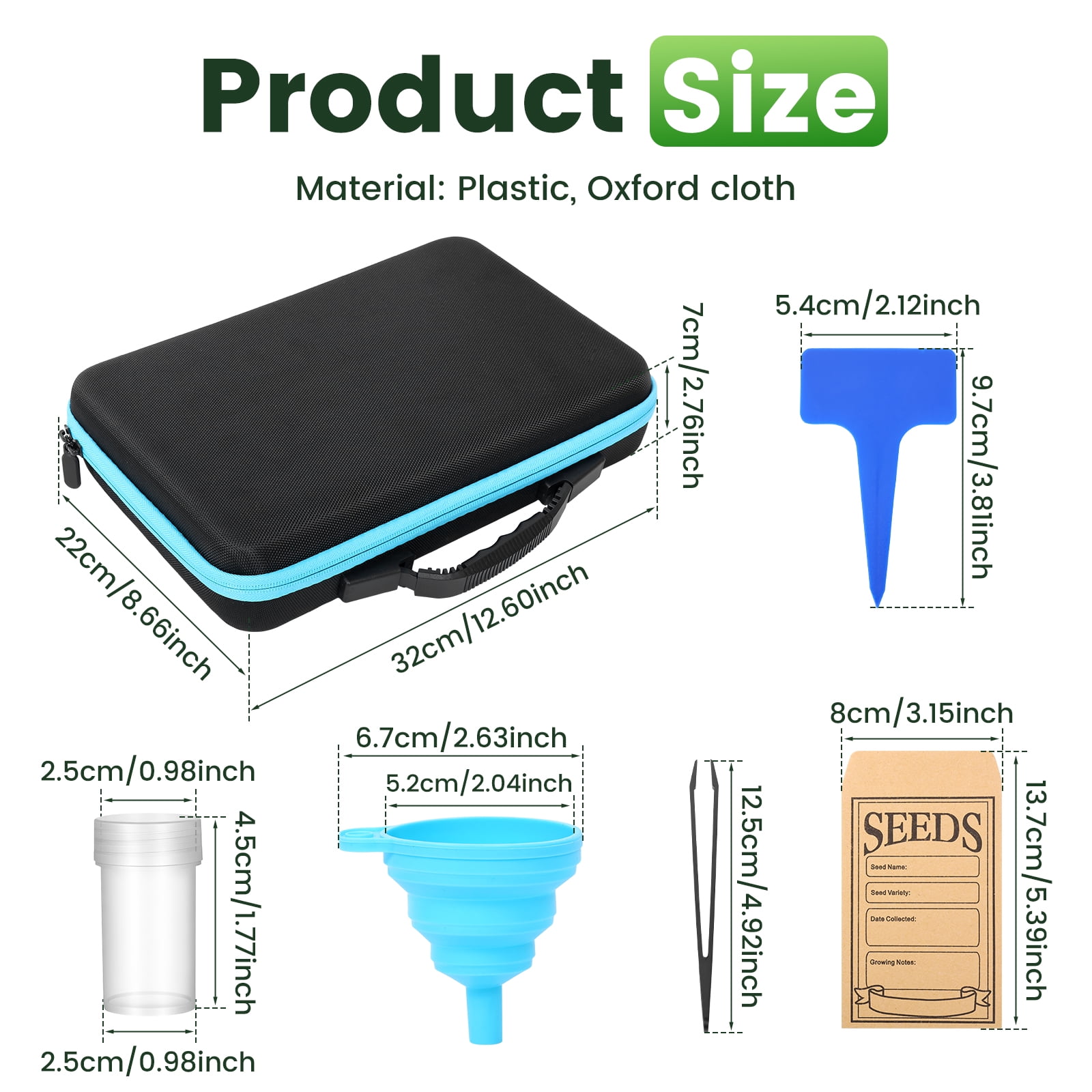 HKJUNFEI Seed Storage Box with 60 Slot Seed Saving Container Premium and Sturdy Garden Seed Storage Case for Gardening Lover Present
