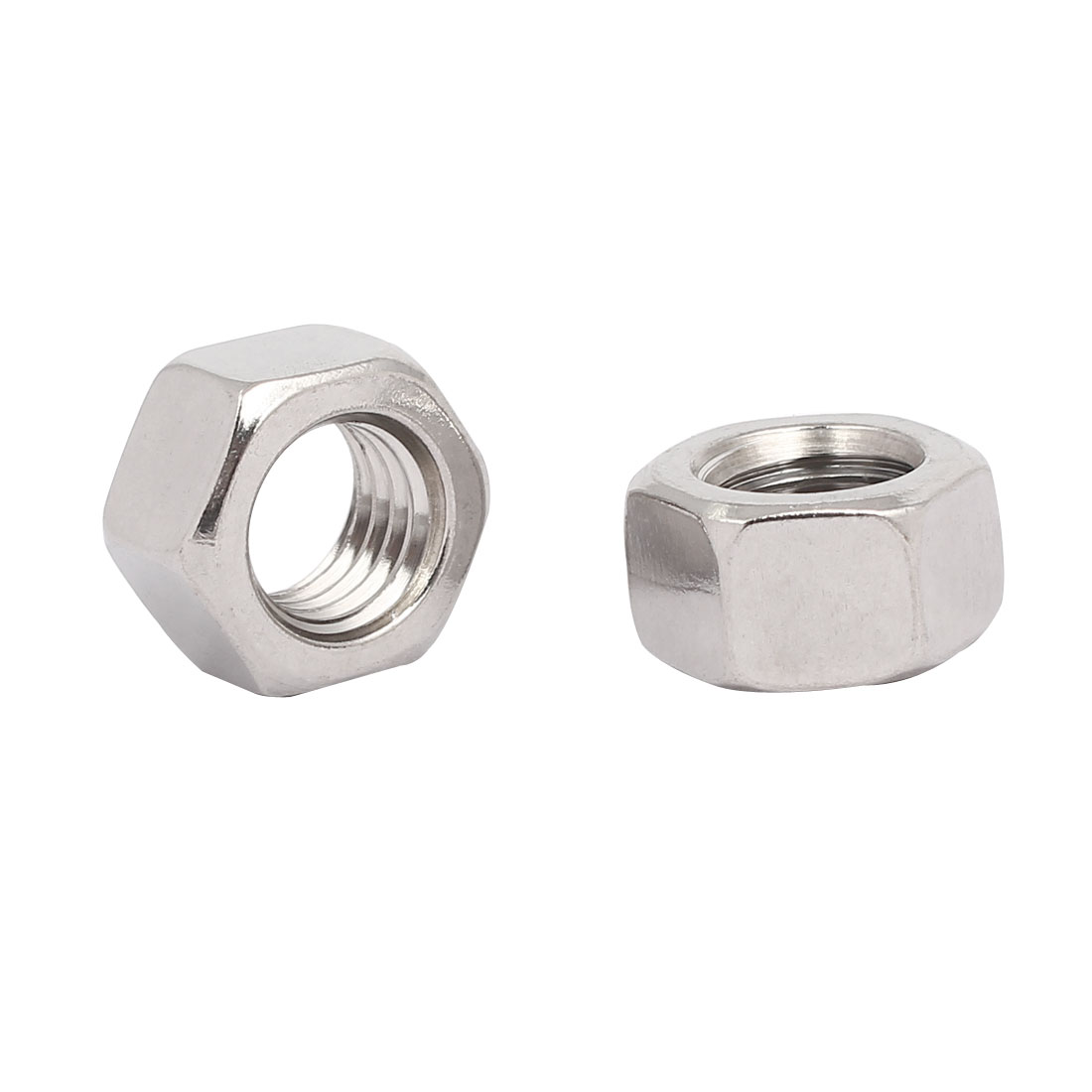 M12 304 Stainless Steel LeftHand Thread Metric Hex Nuts Silver Tone