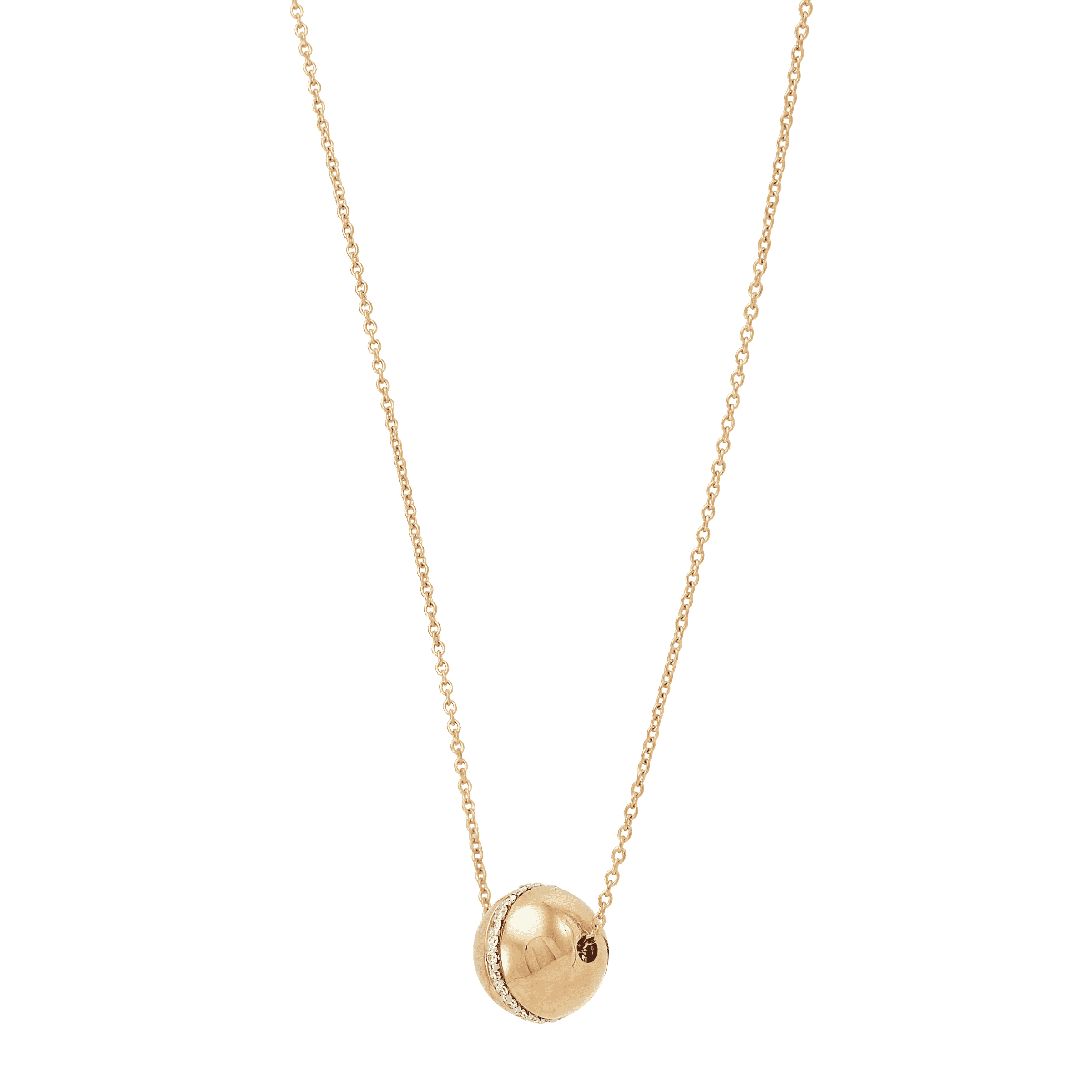 Women's Welry 1/10 cttw Diamond Ball Pendant Necklace in 10kt Yellow Gold, 17"