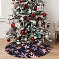 thumbnail image 6 of 4th of July Patriotic red white blue Stars and Stripes Tree Skirt Xmas Tree Mat Christmas Tree Ornaments Decorations Holiday Party Indoor Outdoor 48", 6 of 6