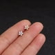 thumbnail image 2 of Pendientes populares de acero inoxidable con microincrustaciones de bolas de tornillo de circonita, duerme sin quitarte los pendientes, 2 of 4
