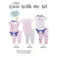 thumbnail image 2 of Little Star Organic Baby Girl Grow With Me Bodysuit & Pants Shower Gift Set, 6-Piece, 2 of 4