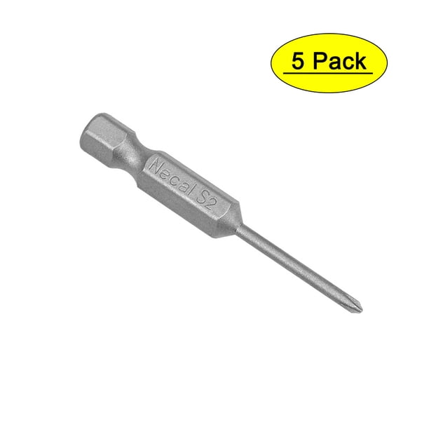 5 Piezas de Brocas Magnéticas Phillips, Vástago Hexagonal S2 Herramienta Eléctrica, 2.0xPH0