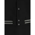 thumbnail image 4 of Hat and Beyond Mens Varsity Brushed Fleece Button Up Large Striped Collar Cuff Pocketed Coat Jacket, 4 of 6