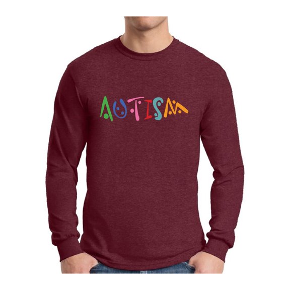 Awkward Styles Men's Autism Autistic Support Graphic Long Sleeve T-shirt Tops for Autism Awareness