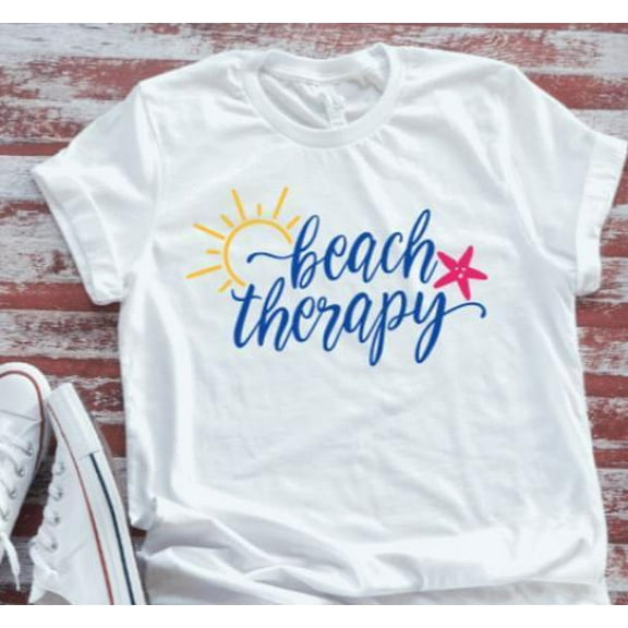 Sam Soft Beach Therapy White Short Sleeve T-Shirt Unisex Cotton Tee, Full Size S-5XL
