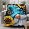 thumbnail image 2 of Blue Gnomes Blanket Soft Cozy Warm Throw Blanket for Couch, Plush Fuzzy Flannel Fleece Blankets for Sofa, Farmhouse Sunflower Pastoral Floral Bed Blankets Lightweight Gifts for Women, 50"x60", 2 of 9