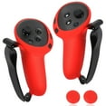 thumbnail image 1 of Silicone Controller Grip Cover for Meta Quest 3S/3 - Adjustable Knuckle Straps, Compatible VR Accessories for Touch Controllers, 1 of 7