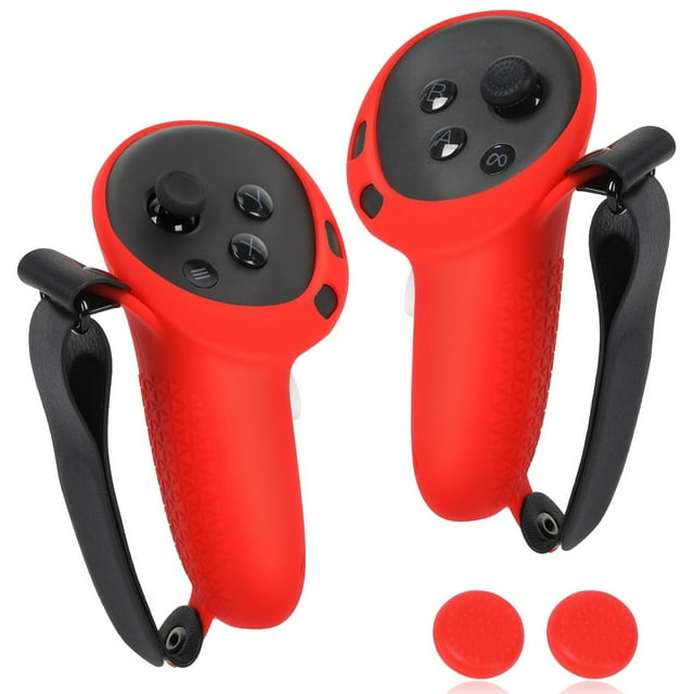 Silicone Controller Grip Cover for Meta Quest 3S/3 - Adjustable Knuckle Straps, Compatible VR Accessories for Touch Controllers