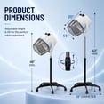 thumbnail image 2 of ZENSTYLE 1300W Floor Hair Dryer Rolling Salon Standing Bonnet White, 2 of 11