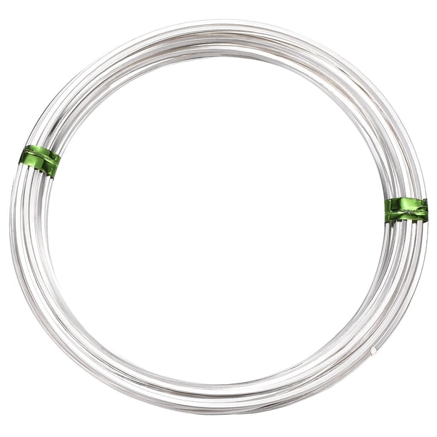Alambre de Latón Suave Uxcell, 1 Rollo 20Ga/0.8mm 5m/16.4ft Alambre Cuadrado Plateado para Manualidades