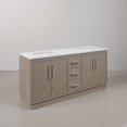 thumbnail image 3 of Water Creation 72"W Wood Double Bathroom Vanity in Gray Oak/Chrome, 3 of 11