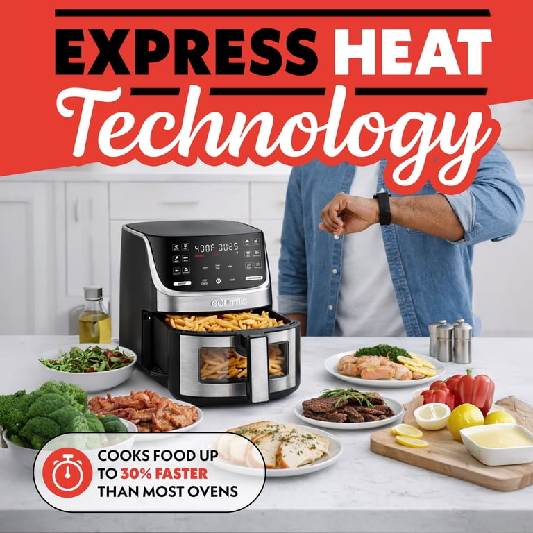 Gourmia 7 QT Digital Air Fryer with Easy View Window, 12-One Touch