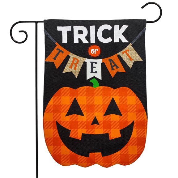 Briarwood Lane Trick Or Treat Pumpkin Burlap Halloween Garden Flag