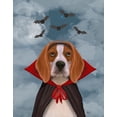 thumbnail image 2 of Fab Funky 12x14 Gold Ornate Wood Framed with Double Matting Museum Art Print Titled - Halloween Beagle and Bats, 2 of 4