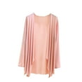 thumbnail image 1 of Japceit Ensembles de Pyjama pour Femmes, Blouse Femme Unie Décontractée Mode Col Rond Manches Longues Vêtements de Nuit, 1 of 9