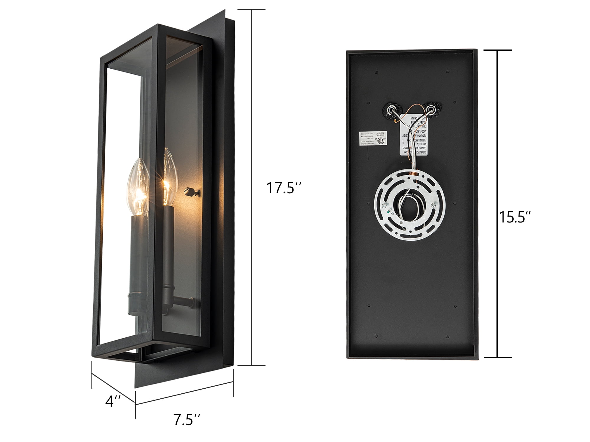 2-Light Modern outdoor wall sconce