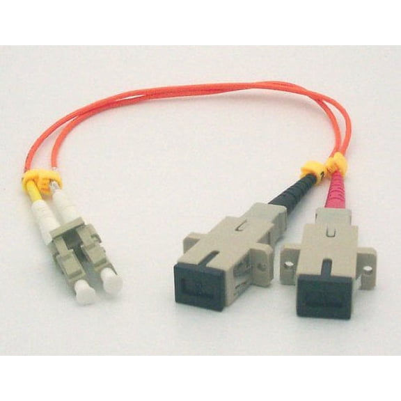 1ft Fiber Optic Adapter Cable LC (Male) to SC (Female) Multimode 50/125 Duplex