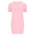 thumbnail image 5 of ylioge Casual Nightgowns for Women Short Sleeve Crewneck Tshirts Dresses Ladies Solid Color Pullover Comfort Loungewear Sleepshirts, 5 of 7