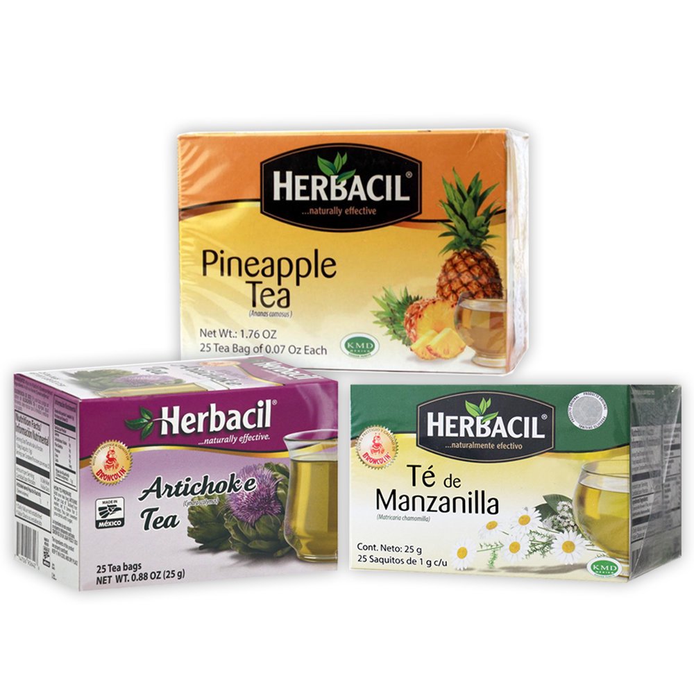 Herbacil Pineapple, Artichoke & Manzanilla Tea Bags, 25 Ct, 3 Pk