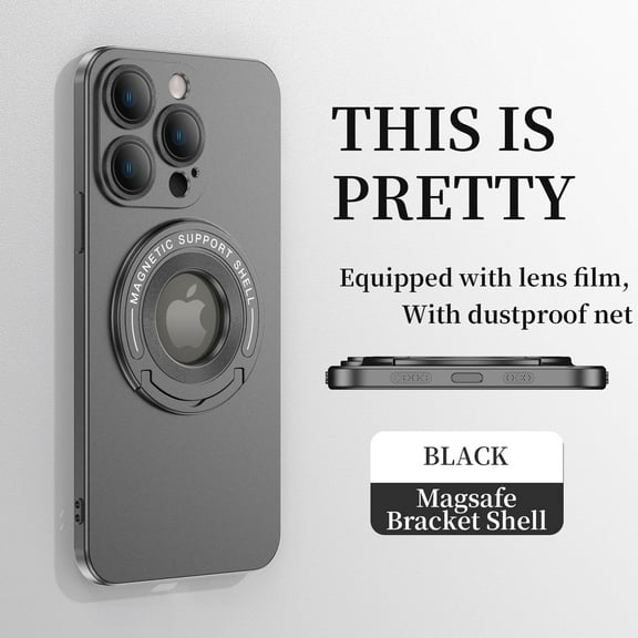 for iPhone 14 Pro Max Case with Invisible Magnetic Ring Stand, Compatible with Magsafe, Military-Grade Drop Protection, Frosted Back, Slim Fit for iPhone 14 Pro Max Phone Case 6.7", Black