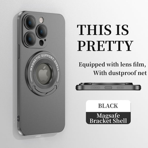 for iPhone 14 Pro Max Case with Invisible Magnetic Ring Stand, Compatible with Magsafe, Military-Grade Drop Protection, Frosted Back, Slim Fit for iPhone 14 Pro Max Phone Case 6.7", Black