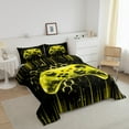 thumbnail image 3 of Erosebridal Gaming Gamer Bedding Sets Twin with Comforter, Video Game Duvet Insert, Neon Gradient Gamepad Bedroom Decor, Black Yellow, Reversible 2 Pieces, 3 of 8