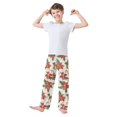 thumbnail image 2 of FORMRS Kids Pajama Pants with Pockets Size 9-10Y Boys Lounge Sleep Bottoms, Red Christmas Poinsettia, 2 of 8