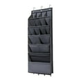 thumbnail image 2 of Zapatero de puerta para dormitorio, soporte para zapatos colgante de tela Oxford, plegable, para colocar sobre la puerta Gris 16 rejillas, 2 of 9