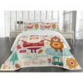 thumbnail image 2 of Ambesonne Christmas Quilted Coverlet 3 Pcs, Santa and Teddy Bear, Queen Size, Multicolor, 2 of 4