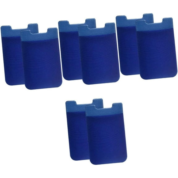 8 pcs Back Sleeve Thin All Wallets On Silicone Adhesive Pocket Credit Id Cards for Pouch Phones Stretchy Holders Blue Cell Smartphone of Sticker Card Stick-on Most Tablet