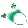 thumbnail image 3 of Diadema de plástico liviana para peinados de bricolaje para mujeres Banda para el cabello con plumas de trébol verde, 3 of 8