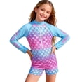 thumbnail image 3 of SHenli Girls Swimsuit One Piece Size 6 Cross Ruched Front Tankini Sets Quick Dry & Stretchy Color Block Ruffle Bathing Suit Swimwear Set Girl Adjustable Wide Straps, 3 of 4