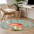 thumbnail image 4 of Round Rugs 3Ft, Sage Green Mushroom Round Area Rug Washable Indoor Throw Carpet, Spring Floral Botanical Summer Small Non Slip Circle Rug for Bedroom Living Room Home Decor Aesthetic, 4 of 8