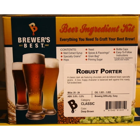 1031 Robust Porter Homebrew Beer Ingredient Kit, Contents: Ingredients, Priming Sugar, Grain Bag(s), Bottle Caps, Brewing Procedures By Brewer's Best Ship from