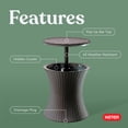 thumbnail image 2 of Keter Pacific 7.5 Gallon Cool Bar 2 in 1 Weather Resistant Side Table and Bar Durable Resin Outdoor Patio Beverage Cooler Table, Rattan Look Brown, 2 of 14