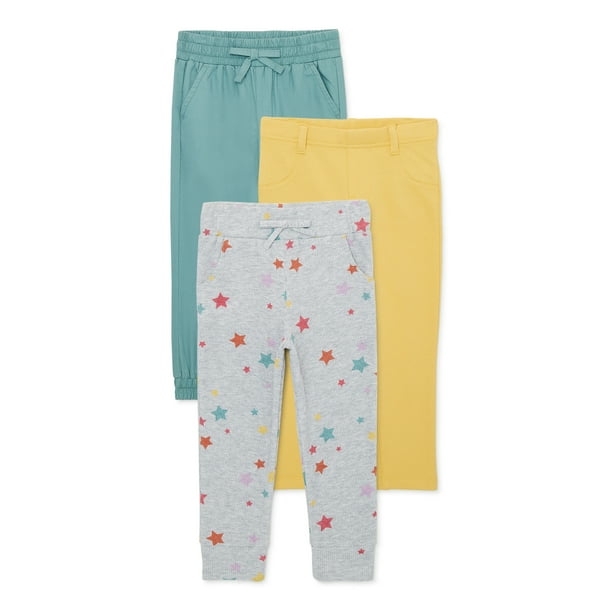 Garanimals Baby and Toddler Girl Pants, 3Pack, Sizes 12M5T