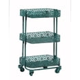 thumbnail image 3 of Linon Metal Three Tier Cart, Turquoise, 29 inches Tall, 3 of 3