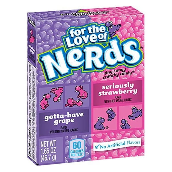 Wonka For the Love of Nerds Strawberry Grape Candies 1.65 oz Packets - Pack of 36