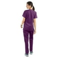 thumbnail image 4 of Strictly Scrubs Women’s Scrub Set – Includes V-Neck Top and Elastic Pant (Small, Eggplant), 4 of 7