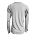thumbnail image 6 of Long Sleeve T Shirt Women Cotton Women's Solid Color Buttoned V Neck Loose Fit Long Sleeve Basic Top Grey, L, 6 of 6