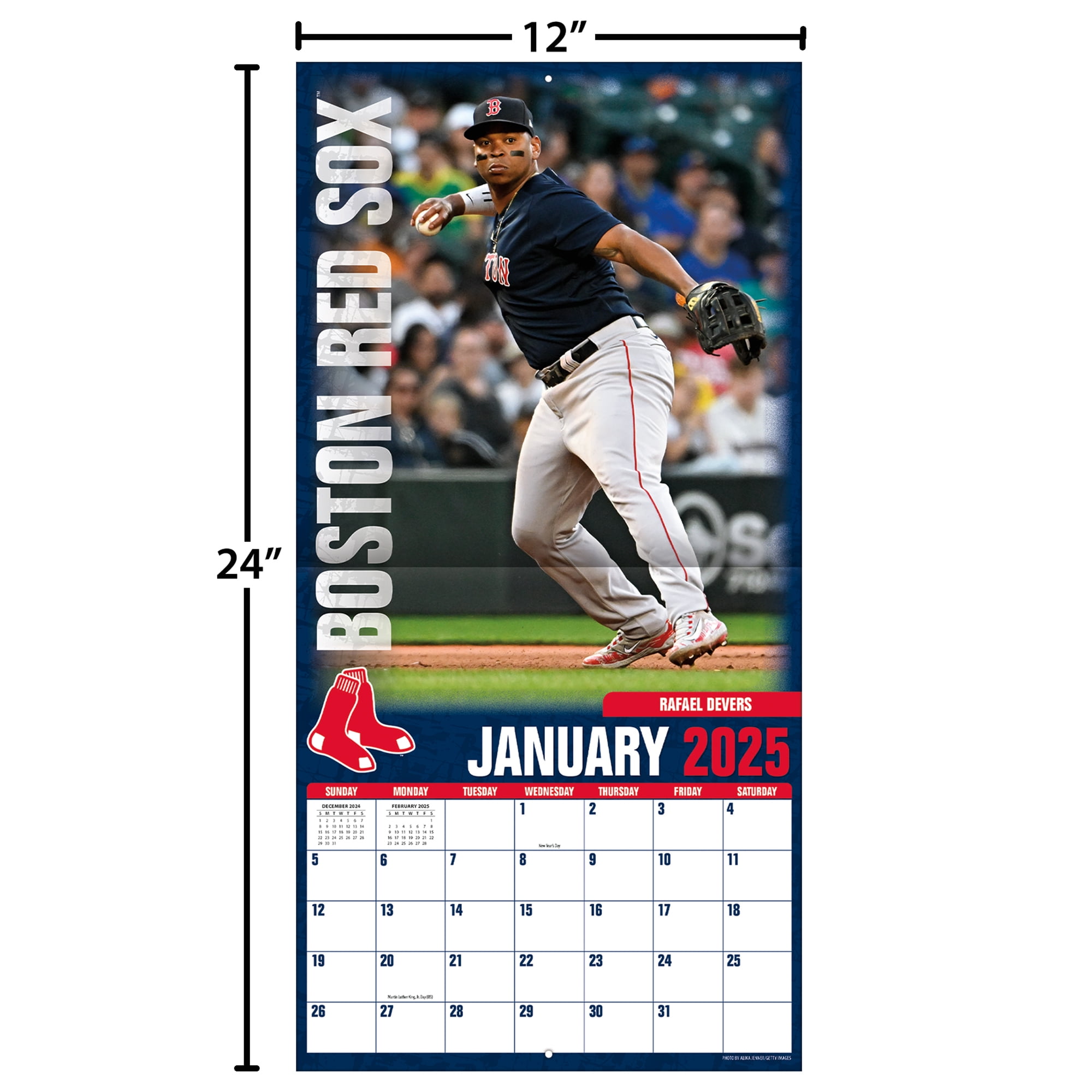 2025 12X12 TEAM WALL CALENDAR, BOSTON RED SOX