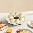 thumbnail image 4 of HOZVOMI Dumpling Plates with Dipping Sauce Compartment, Plastic Snack Plates for Sushi, Shrimp, Appetizers, Home & Commercial Use, 4 of 6