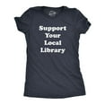thumbnail image 1 of Womens Support Your Local Library T shirt Funny Cute Teacher Appreciation Gift (Navy) - M, 1 of 3
