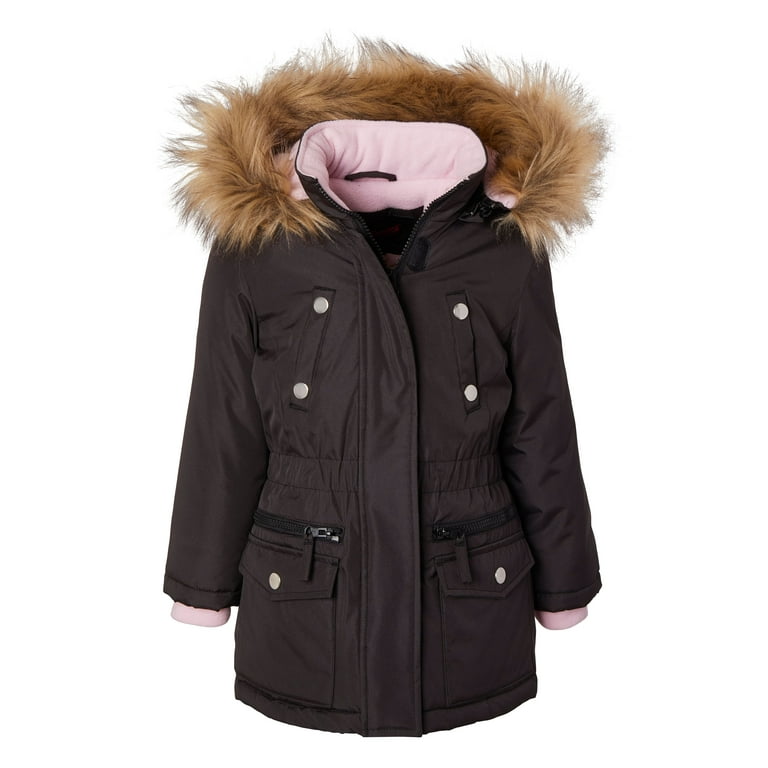 Fleece lined girls coat sales